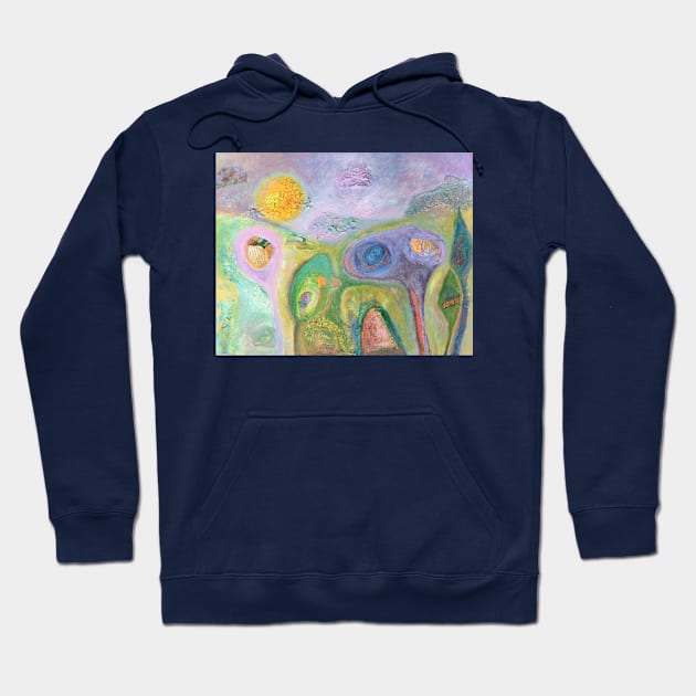 Evening Sun, abstract mixed media, Hoodie by ccwalsh